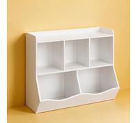 GarveeLife Scaffale per bambini, bianco | Scaffale per giocattoli, con scomparti portaoggetti, libreria per la cameretta dei bambini