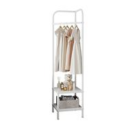 GarveeMore Appendiabiti per camera da letto, appendiabiti indipendente, con 2 ripiani e ganci in metallo, per camera da letto, ingresso, corridoio, 42 x 42 x 190 cm