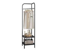 GarveeMore Appendiabiti per camera da letto, appendiabiti indipendente, con 2 ripiani e ganci in metallo, per camera da letto, ingresso, corridoio, 42 x 42 x 190 cm