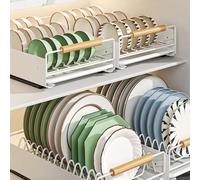 GarveeMore Cassetto Scorrevole Cucina In Metallo, Porta Stoviglie Con Vassoio Rimovibile, Supporto Organizzatore Cassetto Armadio Cucina Organizzatori Armadietti Con Maniglia Ripiano Per Cucina