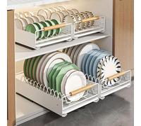 GarveeMore Cassetto Scorrevole Cucina In Metallo, Porta Stoviglie Con Vassoio Rimovibile, Supporto Organizzatore Cassetto Armadio Cucina Organizzatori Armadietti Con Maniglia Ripiano Per Cucina