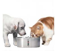 GarveeMore Fontana dell'acqua per gatti, 3,2 l, automatica fontana d'acqua in acciaio inox con finestra di livello dell'acqua, filtro al carbonio attivato, USB silenziosa doppia uscita fontane per