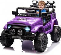 GarveeTech Auto elettrica per bambini da 12 V con telecomando - 3 velocità, musica, luci a LED, clacson, senza fili, ruote larghe, ammortizzante, veicolo elettrico per bambini dai 3 anni in su, viola
