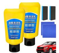 GARWAR 2Pcs Fortcom Oil Film Cleaning Emulsion Cleaner,Fortcom Glass Cleaner,Auto Glass Oil Film Cleaning Milk,Nano Ceramic Crystal Coating Spray Agent