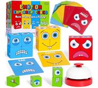 Garybank Feelings Cubes Giochi per bambini Attività di apprendimento emotivo sociale, W/56 carte emotive, materiali per la logopedia per autismo, indispensabili per l'ufficio del consulente scolastico