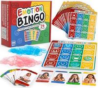 Garybank Giochi di bingo emozionale per bambini, con 56 sentimenti e 48 carte da bingo, attività di apprendimento emotivo sociale per bambini, materiali di logopedia per terapisti, consulenti
