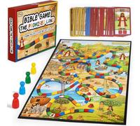 Garybank I giochi biblici della terra promessa per bambini, esplorare | Bible Story Theme Game Board, 64 carte da gioco a tema Bibbia, 3 categorie, con storia della Bibbia, versi e lezione di vita