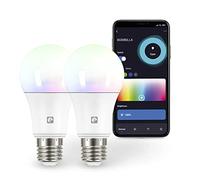 Garza 2 Lampadine LED Smart Wifi A60, 11W, equivalenti a 75W, E27, RGB + CCT, Intensità Regolabile, Programmabili, Alexa/Google, WiFi 2,4GHz