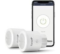 GARZA 2 Prese WiFi Intelligenti, Programmabili, Monitoraggio Consumi, Alexa, 2, Bianco