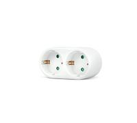 Garza Adattatore Presa Doppia 2 in 1 con Spina Schuko Bianco