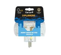 Garza - Adattatore trasparente, spina tripla Schuko con presa di terra, 3 prese, protezione per bambini, design compatto e sicuro, potenza massima 3680 W, 10 A, uso interno IP20, garanzia 3 anni