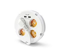 Garza - Base multipla circolare a 4 prese e 2 porte USB