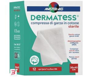GARZA COMPRESSA DERMATESS IN COTONE 36X40CM 12 PEZZI