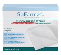 GARZA COMPRESSA IN COTONE 36X40 CM 12 PEZZI SOFARMAPIU'