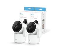 Garza Confezione 2 Telecamere di Sorveglianza WiFi Smart IP da Interno 360º da 2,4 GHz, 1080 HD, Visione Notturna, Rilevamento Movimento, Modalità Privacy, Controllo Remoto tramite App