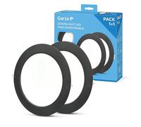 Garza - Confezione da 1+1 Faretti LED da incasso per Cartongesso, circolare, extrapiatto, 22 cm, 18 W, luce fredda 6500 K, 1950 lm, 30.000 ore, IP20, nero, risparmio energetico 80%