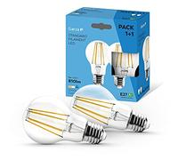 Garza - Confezione da 1+1 lampadine LED a filamento decorative standard, luce bianca fredda 5000 K, attacco E27, 7 W, 810 lumen