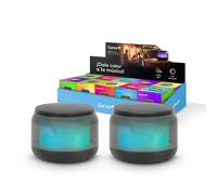 Garza Confezione da 2 altoparlanti portatili wireless Bluetooth 5.1/Micro SD con 15 modalità di luce LED multicolore, audio a 360º e vivavoce