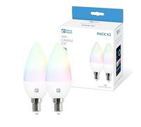 Garza Confezione da 2 Lampadine LED Smart Wifi Vela C37 E14 5W, equivalenza 40W, RGB+CCT, Intensità Dimmerabile, Programmabile, Controllo Vocale e App, Alexa/Google Home, Wifi 2,4 GHz