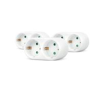 Garza - Confezione da 3 adattatori a 2 prese Schuko, multipla o adattatore a doppia presa, 250 W, bianco