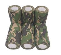 Garza Elastica VERDE MASCHERATO TROPE 6 rotoli x10 cm x4.5 m autoadesiva flessibile bende, primo soccorso, Perfetto per caccia