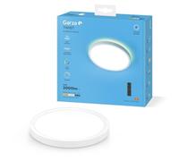 Garza - Plafoniera LED da soffitto con telecomando e luce indiana indipendente, 20 W 2000 lm, intensità e temperatura di colore regolabili 3000 K-6500 K, timer di spegnimento, rotondo 293 x 24 mm,