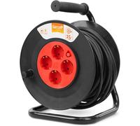 Garza Power Avvolgicavo Brico 25 metri 4 prese Schuko, Nero/Rosso