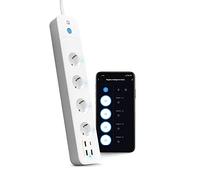 Garza Smart - Ciabatta elettrica WiFi intelligente con interruttore, 4 prese, 2 USB tipo A, USB C e USB 3.0 carica rapida PD20W/QC3.0, WiFi 2.4GHz, programmabile, controllo app e voce