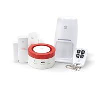 Garza Smart - Kit Sistema di Allarme Intelligente WiFi Domestico Sirena 120dB, 1 Sensore di Movimento, 3 Rilevatori di Apertura Porte/Finestre e 1 Telecomando WiFi 2.4GHz