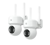 Garza Smart - Pack 2 Telecamera di sorveglianza WiFi IP 360° Esterno Intelligente. 1296P con visione notturna, audio bidirezionale, rilevamento del movimento, controllo tramite app.