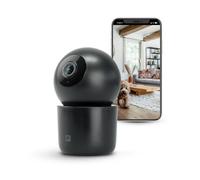 Garza Telecamera WiFi IP 360º 2,4 GHz, 1440P 2,5K, Visione Notturna, Rilevatore AI, Persone, Animali, Rumore, Controllo Remoto App, Nero