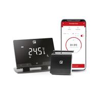 Garza - Termostato Smart WiFi intelligente per caldaia e caffè, touch e programmab, controllo vocale e app, Axa, iOS, Goog, Android, nero