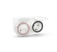 Garza Timer Analogico 24 Ore per Esterni IP44 15 Minuti 3680 W, Bianco
