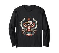 Garzetta indigena indiana arte tribale nativa americana Maglia a Manica