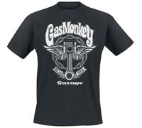 Gas Monkey Garage Big Piston Uomo T-Shirt Nero XL 100% Cotone Regular