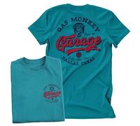 Gas Monkey Garage Licenza Ufficiale Hot Rod Shop Logo T-Shirt da Uomo (Tropicalblue), Large