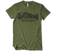 Gas Monkey Garage Licenza Ufficiale Logo T-Shirt da Uomo (Oliva), Medium
