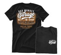 Gas Monkey Garage Licenza Ufficiale Rusty Hot Rod T-Shirt da Uomo (Nero), X-Large
