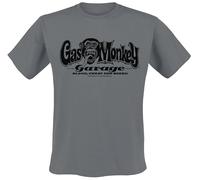 Gas Monkey Garage Logo Uomo T-Shirt Grigio M 100% Cotone Regular