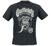 Gas Monkey Garage Logo Uomo T-Shirt Nero 100% Cotone Regular