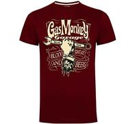 Gas Monkey Garage Maglietta da uomo con scritta "Mechanics Key", bordeaux (Small), Borgogna, small