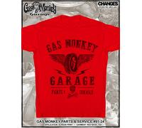 Gas Monkey Garage Parts & Service Fast N' Loud American TV Dallas Rosso Camicia
