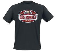 Gas Monkey Garage Since 2004 Label Uomo T-Shirt Nero S 100% Cotone Regular