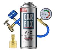 gas r1234yf, ricarica aria condizionata auto r1234yf, gas refrigerante r1234yf, kit ricarica clima auto r1234yf - 1 bomboletta di refrigerante 5in1 r1234yf e tubo flessibile con manometro, 235 g