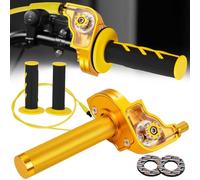 Gas Rapido Domino Acceleratore Moto da 22 mm per Motocross Scooter Oro | Comando Acceleratore Moto, Include manopole e cavi dell'acceleratore,Universale per 50cc-250cc Pit Bike Scooter