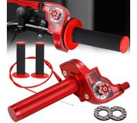Gas Rapido Domino Acceleratore Moto da 22 mm per Motocross Scooter rosso | Comando Acceleratore Moto, Include manopole e cavi dell'acceleratore,Universale per Fantic Beta CRF 50cc-250cc Pit Bike