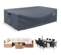 Gasadar Copertura per mobili da patio, impermeabile, resistente, rettangolare, per tavolino da caffè, 121 x 71 x 33 cm, grigio