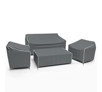 Gasadar Set di 4 coperture impermeabili per mobili da giardino, colore grigio