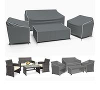 Gasadar Set di 4 coperture per mobili da esterno, resistenti e impermeabili, 4 pezzi, XL, grigio