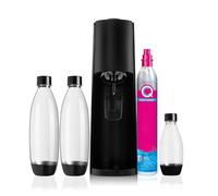 Gasatore d'acqua per trasformare l'acqua in acqua frizzante, incluso cilindro contente Co2, 2 bottiglie da 1 litro, 1 bottiglia da mezzo litro, 28,8 x 19.5 x 43.6 centimetri
